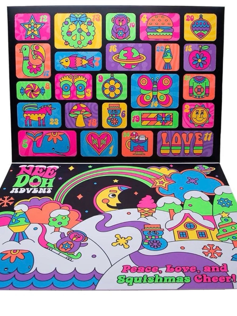 Authentic NeeDohAdvent Calendar 2025/2026. Plus 3 Authentic needoh. 2 full size!